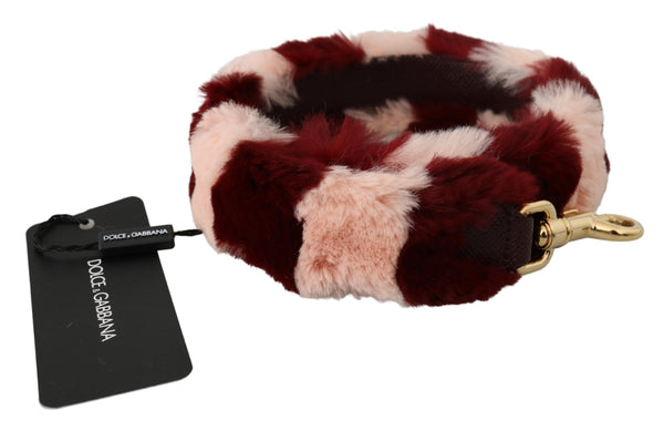 Dolce &amp; Gabbana Pink Red Lapin Fur Accessory olkahihna