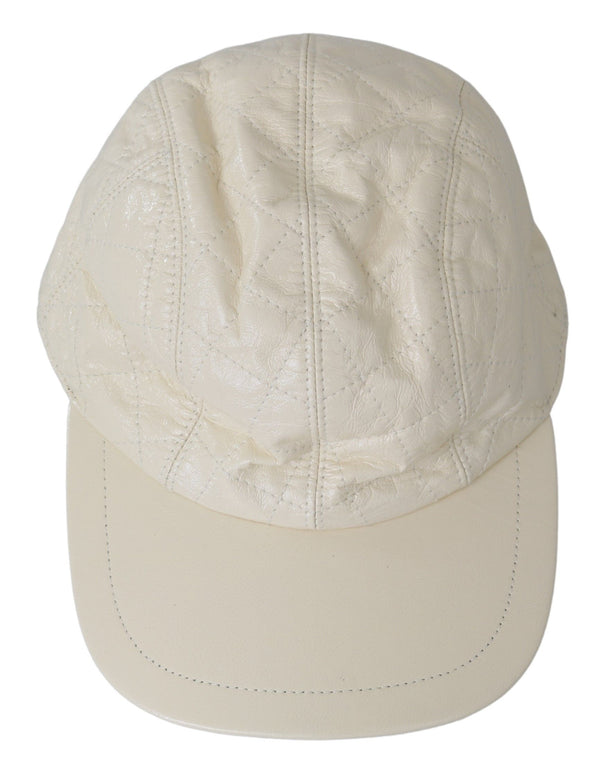 Dolce &amp; Gabbana White Lamb Skin 100% nahkainen baseballhattu