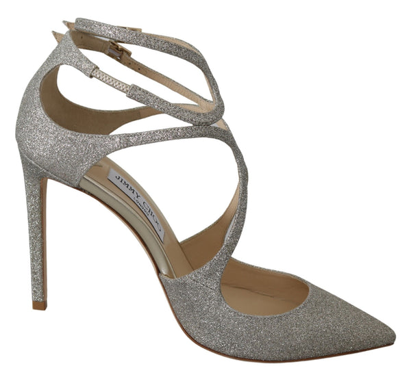 Jimmy Choo Platinum Ice Leather Lancer 100 Pumps -kengät