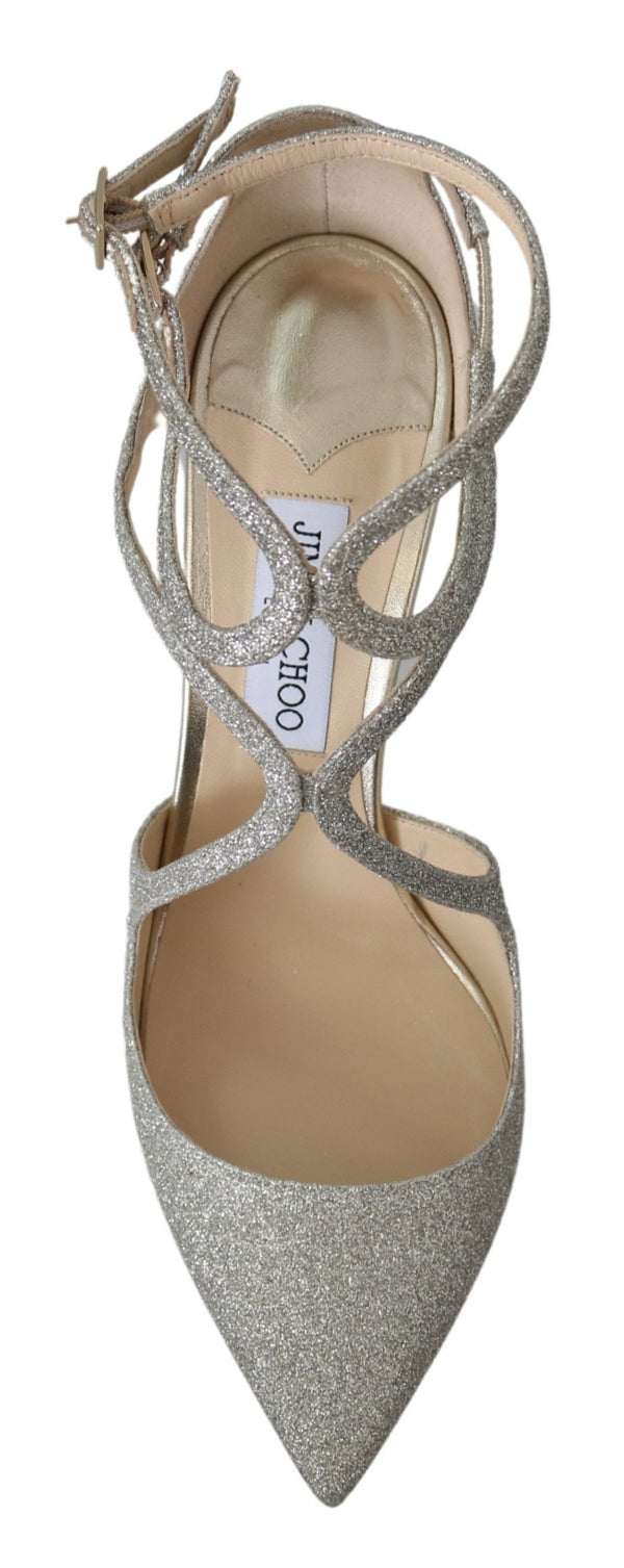 Jimmy Choo Platinum Ice Leather Lancer 100 Pumps -kengät