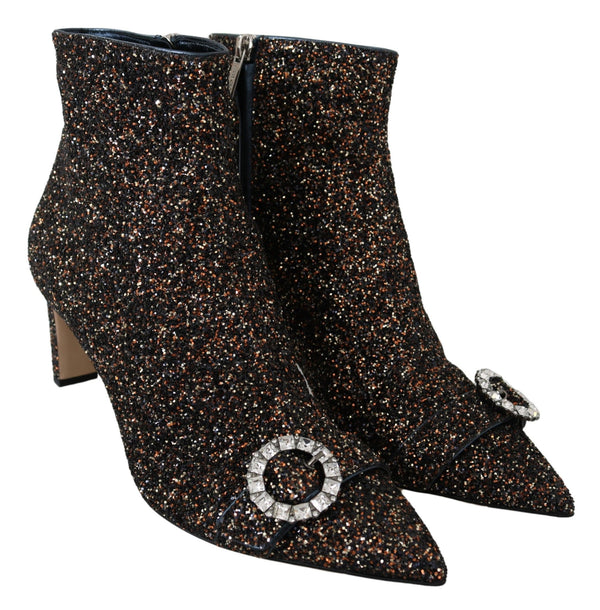 Jimmy Choo Mix Fabric Glitter Leather Hannover 65 Boots -kengät