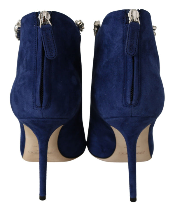 Jimmy Choo Pop Blue Leather Blaize 100 Boots -kengät