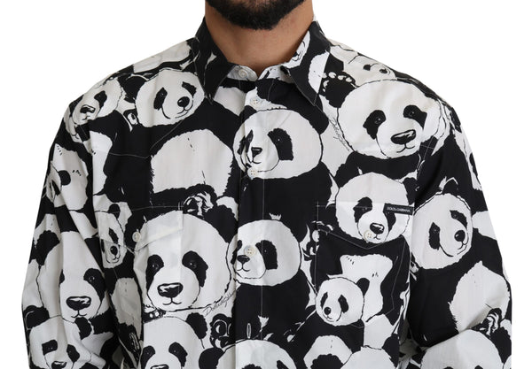 Dolce &amp; Gabbana Black Panda miesten rento paita 100 % puuvillaa