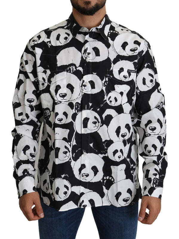 Dolce &amp; Gabbana Black Panda miesten rento paita 100 % puuvillaa