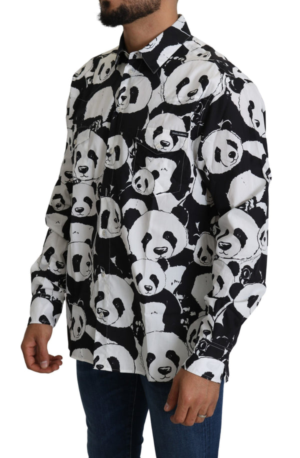 Dolce &amp; Gabbana Black Panda miesten rento paita 100 % puuvillaa