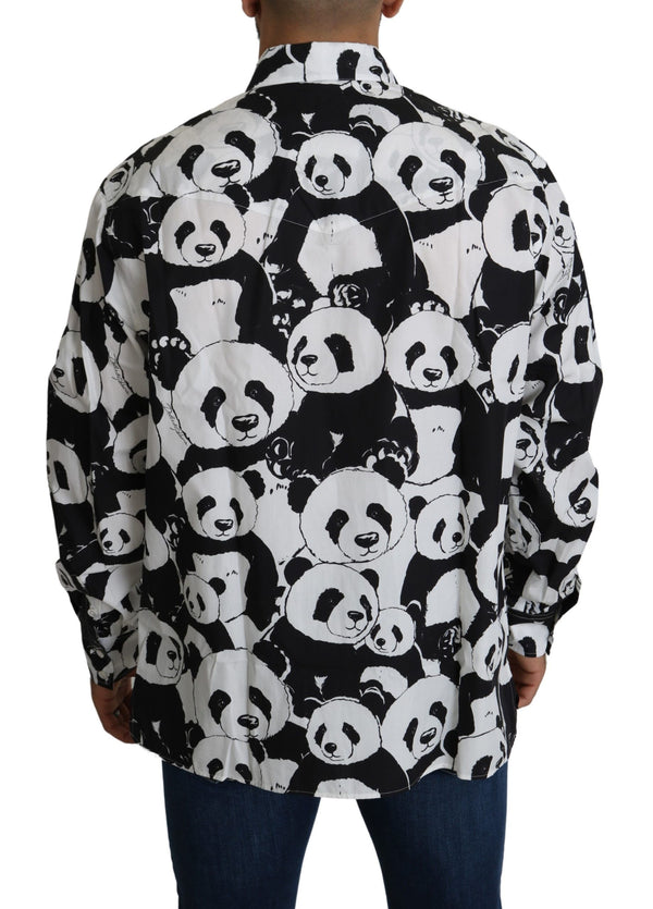 Dolce &amp; Gabbana Black Panda miesten rento paita 100 % puuvillaa