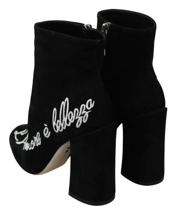 Dolce &amp; Gabbana musta mokkanahka L'Amore E'Bellezza Boots -kengät