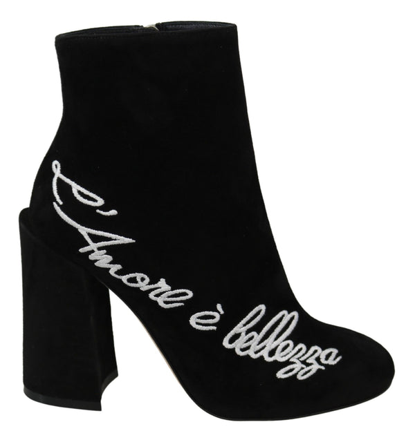 Dolce &amp; Gabbana musta mokkanahka L'Amore E'Bellezza Boots -kengät