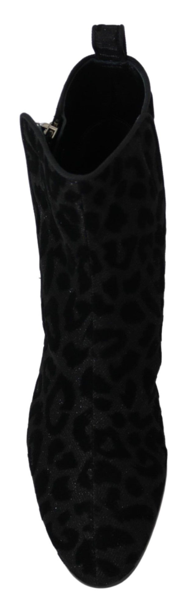 Dolce &amp; Gabbana Black Leopard Short Boots vetoketjukengät