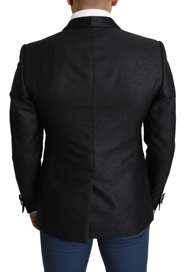 Dolce & Gabbana Elegant Black Jacquard Slim Fit Blazer