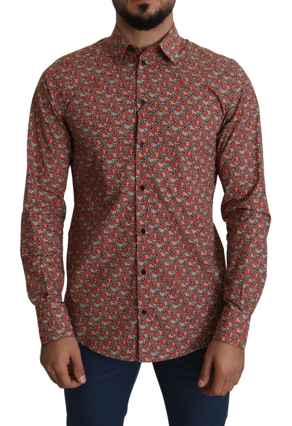 Dolce &amp; Gabbana Red Printed Knight juhlamekko MARTINI paita