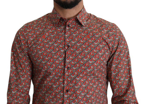 Dolce &amp; Gabbana Red Printed Knight juhlamekko MARTINI paita