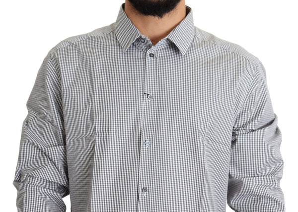 Dolce & Gabbana Checkered Slim Fit Cotton Dress Shirt