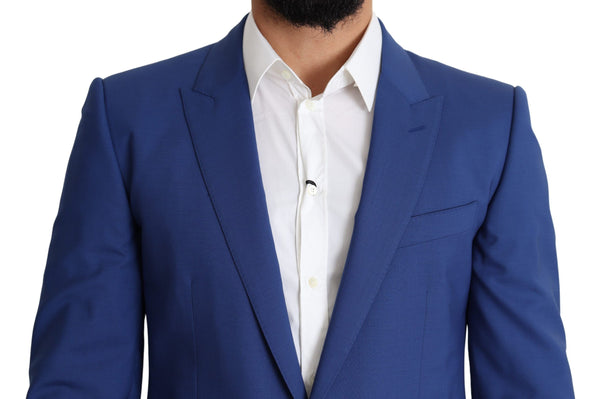 Dolce &amp; Gabbana Blue Wool yksirivinen takki MARTINI Blazer