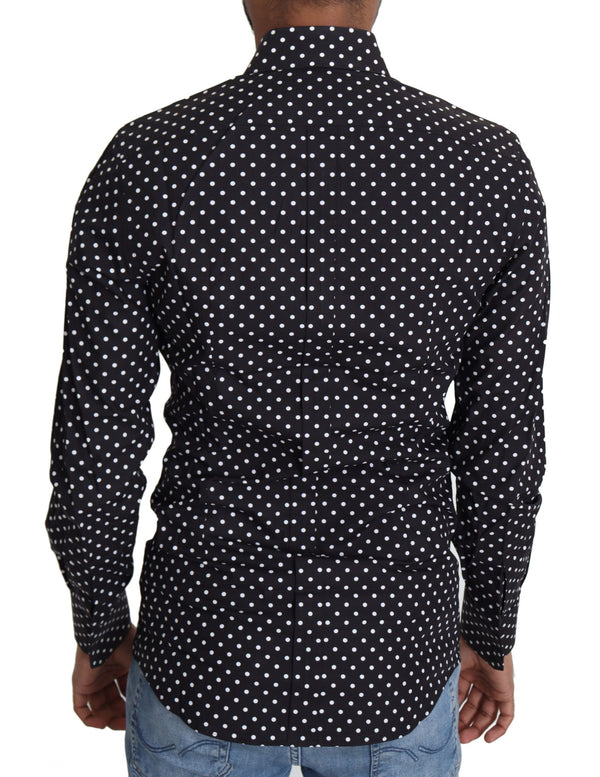 Dolce &amp; Gabbana Black White Polka Dots Casual paita