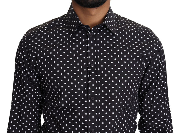 Dolce &amp; Gabbana Black White Polka Dots Casual paita