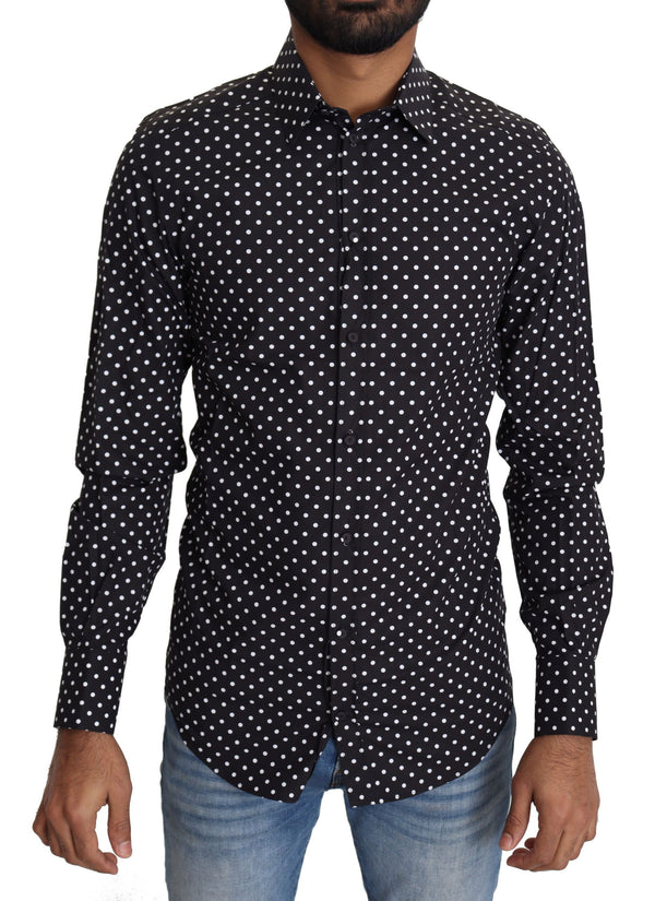 Dolce &amp; Gabbana Black White Polka Dots Casual paita