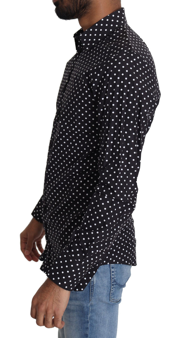 Dolce &amp; Gabbana Black White Polka Dots Casual paita