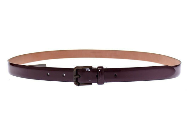 Dolce &amp; Gabbana Purple Leather Logo Cintura Gürtel Belt