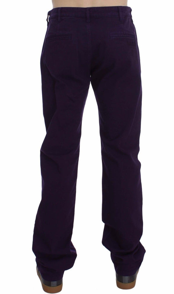 GF Ferre Purple Cotton Stretch Purple Fit Pants