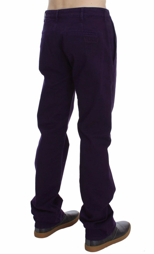 GF Ferre Purple Cotton Stretch Purple Fit Pants