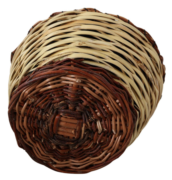 Dolce &amp; Gabbana Beige puinen Wicker Rattan Basket Kangaskassi