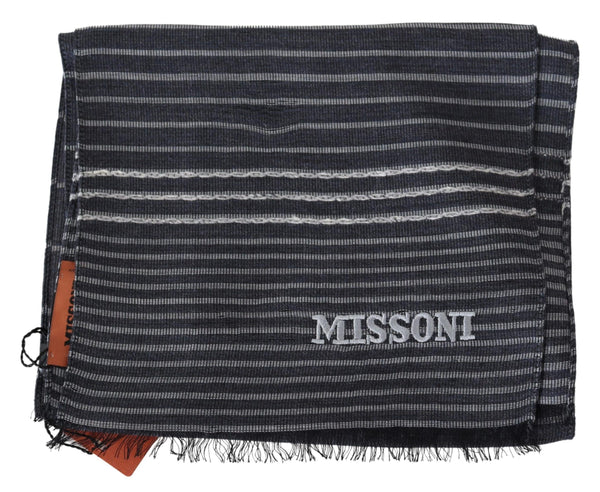 Missoni monivärinen raidallinen villainen unisex-kaulahuivi