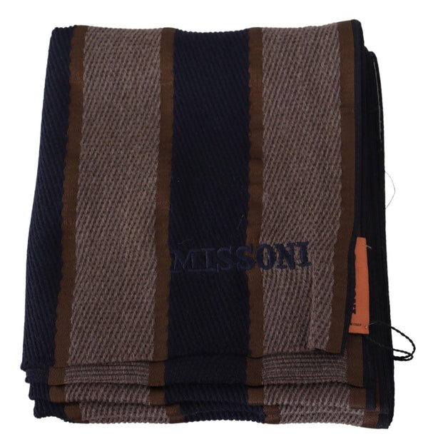 Missoni ruskea villaraidallinen unisex-kaulahuivi