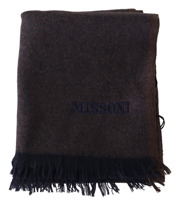 Missoni Brown 100 % Cashmere Unisex Neck Wrap Fringes -huivi