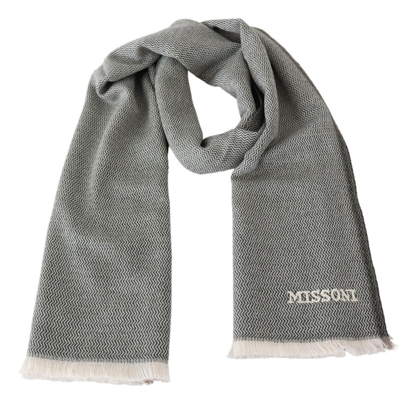 Missoni Harmaa siksakkuvioinen kashmir unisex-kaulahuivi