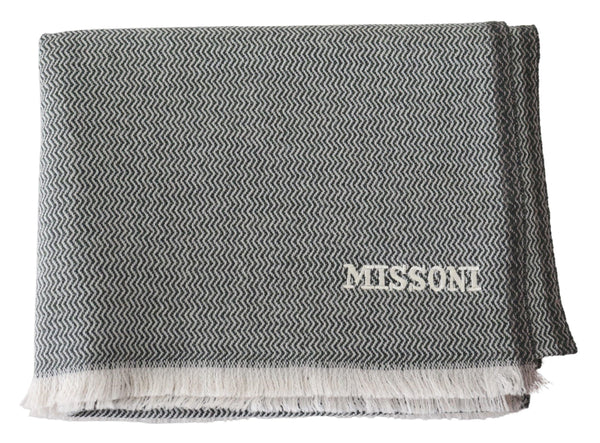 Missoni Harmaa siksakkuvioinen kashmir unisex-kaulahuivi