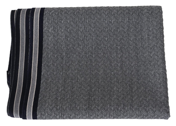 Missoni Elegant Gray Wool Scarf with Signature Stripes