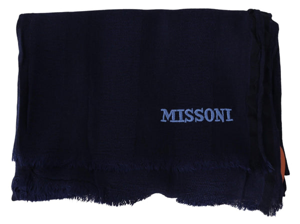 Missoni Blue Wool Knit Unisex kaulahuivi