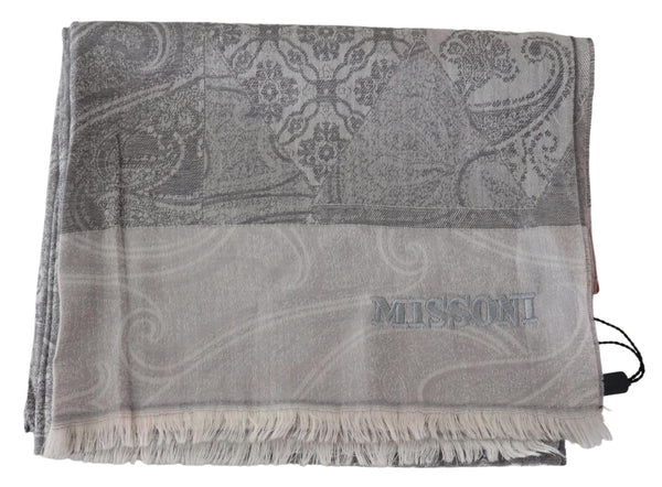 Missoni Grey Paisley Wool Unisex kaulahuivi