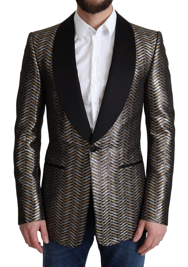 Dolce &amp; Gabbana Monivärinen Metallinen Jacquard Polyesteri Blazer-takki