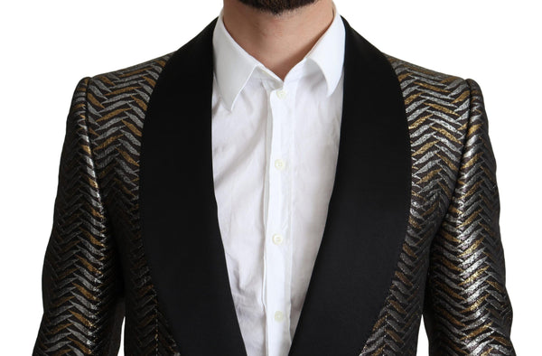 Dolce &amp; Gabbana Monivärinen Metallinen Jacquard Polyesteri Blazer-takki