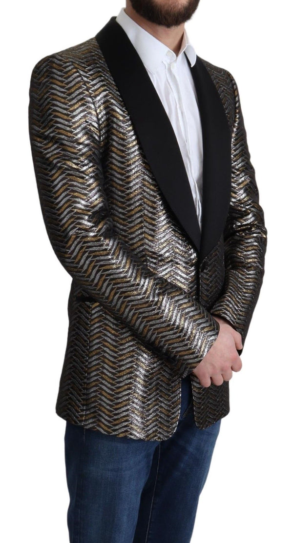 Dolce &amp; Gabbana Monivärinen Metallinen Jacquard Polyesteri Blazer-takki