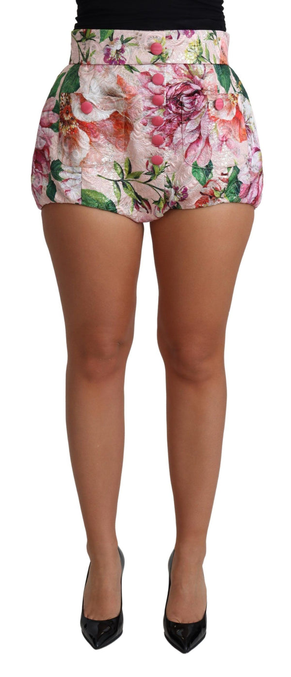 Dolce &amp; Gabbana vaaleanpunainen puuvilla kukkaprintti Hot Pants Short