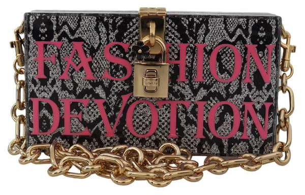 Dolce &amp; Gabbana Grey Fashion Devotion Clutch Plexi SICILY BOX kukkaro