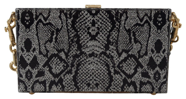 Dolce &amp; Gabbana Grey Fashion Devotion Clutch Plexi SICILY BOX kukkaro