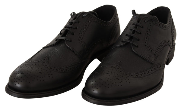 Dolce &amp; Gabbana mustat nahkaiset Oxford Wingtip -mekkokengät