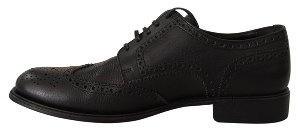 Dolce &amp; Gabbana mustat nahkaiset Oxford Wingtip -mekkokengät