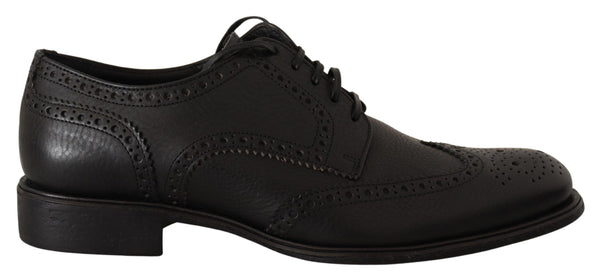 Dolce &amp; Gabbana mustat nahkaiset Oxford Wingtip -mekkokengät