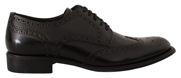 Dolce &amp; Gabbana mustat nahkaiset Oxford Wingtip -muodolliset kengät