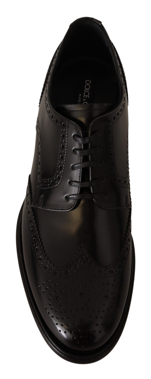 Dolce &amp; Gabbana mustat nahkaiset Oxford Wingtip -muodolliset kengät