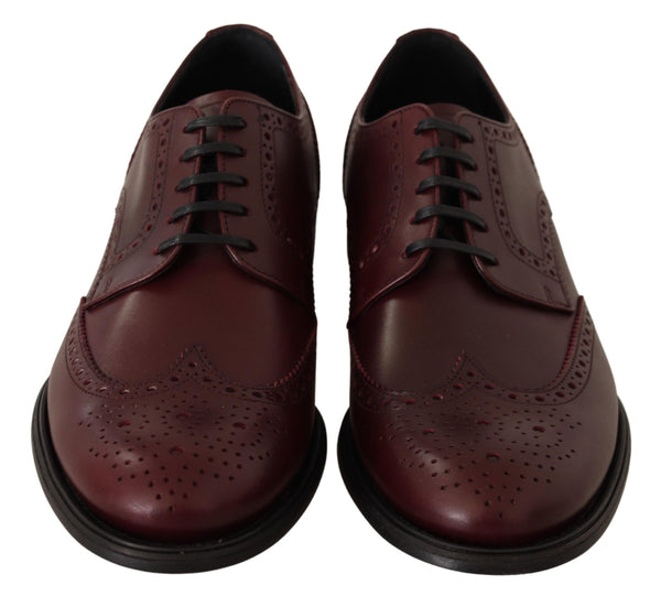 Dolce &amp; Gabbana Bordeaux nahkaiset Oxford Wingtip -muodolliset kengät