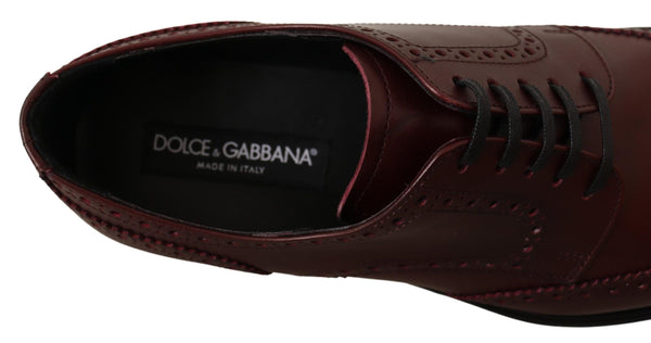 Dolce &amp; Gabbana Bordeaux nahkaiset Oxford Wingtip -muodolliset kengät