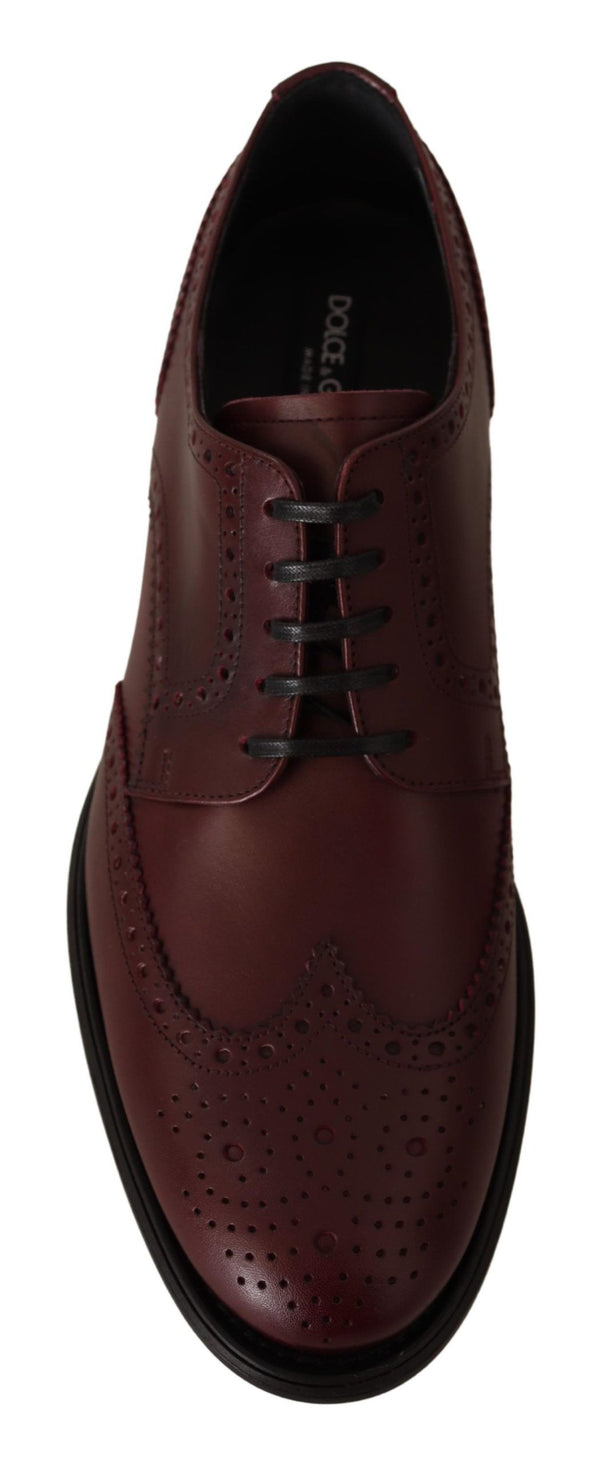 Dolce &amp; Gabbana Bordeaux nahkaiset Oxford Wingtip -muodolliset kengät