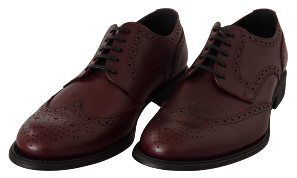 Dolce &amp; Gabbana Bordeaux nahkaiset Oxford Wingtip -muodolliset kengät