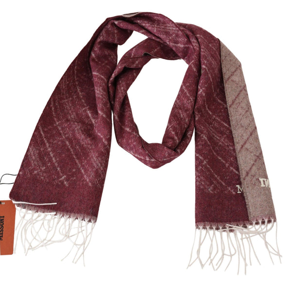 Missoni Maroon 100 % Cashmere Unisex kaulanauha hapsut huivi